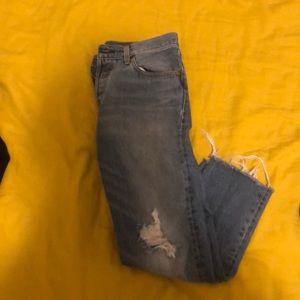 Levi’s 501 distressed ankle length denim